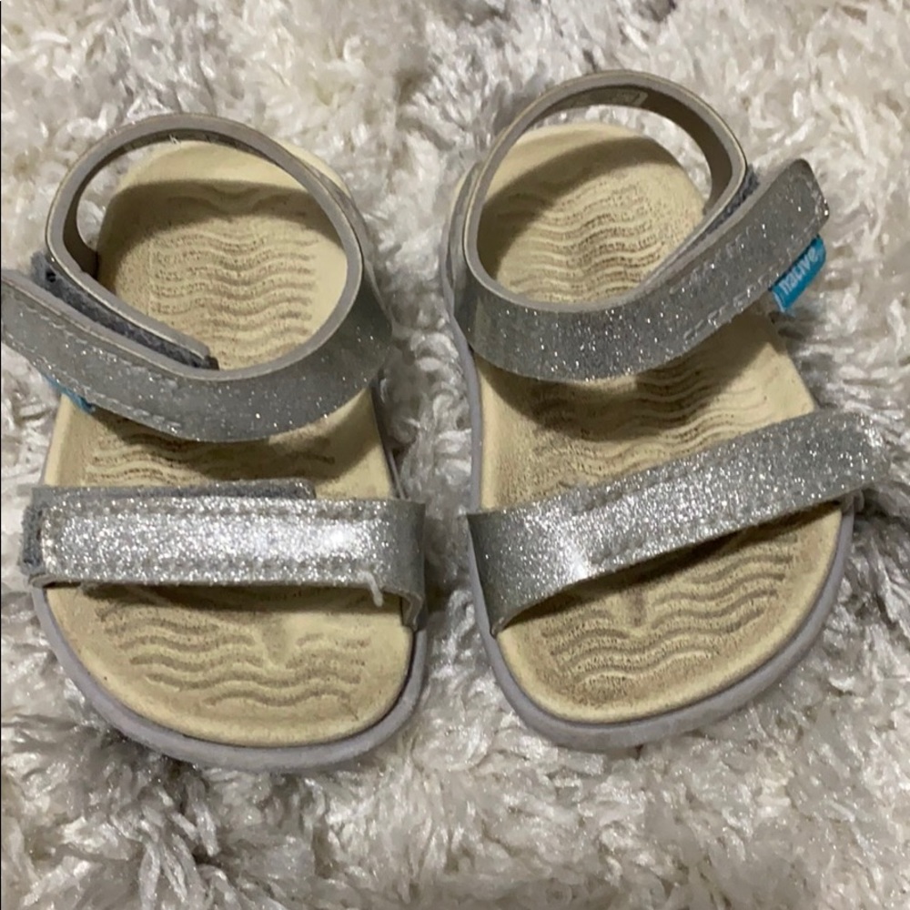 Silver glitter Native sandals